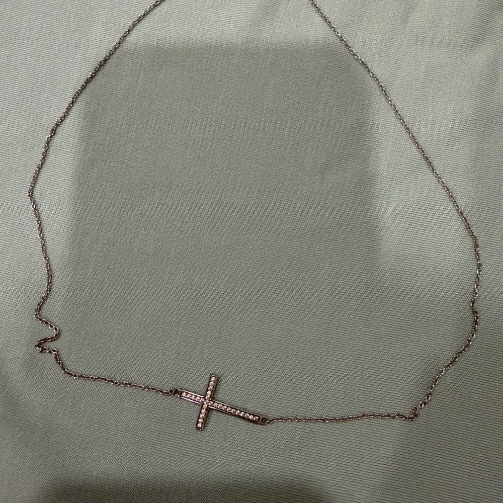 Delicate Silver Cross Necklace - Women's Jewelry
